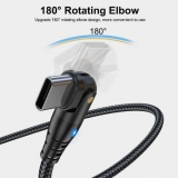 Кабель USB Type C - USB Type C (PD-PD) 1м, максимальный ток 3А, 60Вт, поворот 180°, с защитой от изломов, USLION