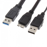 Кабель micro USB 3.0 Y-Type 60 см (для подключения внешнего жесткого диска в 2 порта USB)