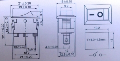 KCD1-101 переключатель двухвыводной  3A 250VAC / 6A 125VAC