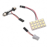 Светодиодная сборка 15 smd 5050 светодиодов, белый цвет, 12В с переходниками T10 BA9S