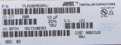Конденсатор 10UF 16В танталовый конденсатор, 3216 SMD , A-тип, точность ± 10%