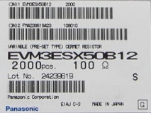 Потенциометр EVM3ESX50B12 100 Ом, 3мм, 0.15Вт (70°C ), ± 25%