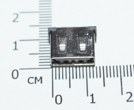 Разъем USB-A на плату с контактами на 90 градусов (мама, укороченный разъем)