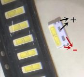 Светодиод smd 7020 LG BD72S/BD72C/BD72F 6В 0.8W ультра яркий белый цвет