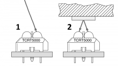 TCRT5000L оптопара широкого назначения отражающего типа (940nm, 15мм)