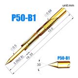 Пружинный контакт-зонд P50-B1, (16.55мм, диаметр 0.68мм, давление пружины 75г)