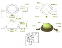 Светодиод инфракрасный 730 нм 3 Вт EPISTAR (IF 3W High Power Led) 120°