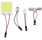 Светодиодная сборка 24 smd COB светодиодов, белый цвет, 12В 0.15А с переходниками T10 BA9S