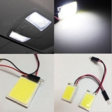 Светодиодная сборка 24 smd COB светодиодов, белый цвет, 12В 0.15А с переходниками T10 BA9S
