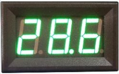 Электронный встраиваемый вольтметр 4.5В-30В (зеленый, 3 разряда) 0.56