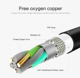 Кабель USB Type C - USB 1м, максимальный ток 2.4А, защите от изломов, Floveme