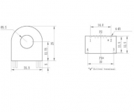 Трансформатор токовый 2000/1 DL-CT1005A 50A 10A / 5mA, 50А макс