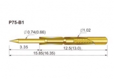 Пружинный контакт-зонд P75-LM2, (16.55мм, диаметр 1.02мм, давление пружины 100г)