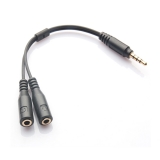Разветвитель для наушников с 4-х контактного разъема audio jack 3.5мм на два разъема jack 3.5mm