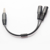Разветвитель для наушников с 4-х контактного разъема audio jack 3.5мм на два разъема jack 3.5mm