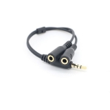 Разветвитель для наушников с 4-х контактного разъема audio jack 3.5мм на два разъема jack 3.5mm
