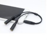 Разветвитель для наушников с 4-х контактного разъема audio jack 3.5мм на два разъема jack 3.5mm