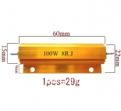 Резистор выводной, 8 Ом 100W 100Вт, алюминиевый корпус