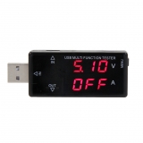 Электронный портативный USB-тестер с LED-дисплеем 3 сегмента и поддержкой QC2.0 и QC3.0 (напряжение 3.0-30 В, ток 0-3.0 А, время, емкость)