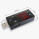 Электронный портативный USB-тестер с LED-дисплеем 3 сегмента и поддержкой QC2.0 и QC3.0 (напряжение 3.0-30 В, ток 0-3.0 А, время, емкость)