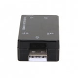 Электронный портативный USB-тестер с LED-дисплеем 3 сегмента и поддержкой QC2.0 и QC3.0 (напряжение 3.0-30 В, ток 0-3.0 А, время, емкость)