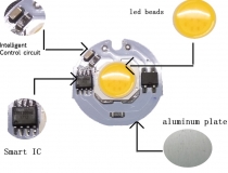Сверхяркий светодиод 9W белый теплый цвет (2700-3500K, 900 lm, 220-240В AC) 26*26*2.5мм