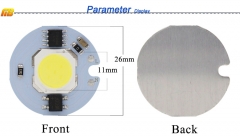 Сверхяркий светодиод 5W белый цвет (6000-6500K, 500 lm, 220-240В AC) 26*26*2.5мм