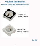 Светодиод SMD 5050 RGB WS2812B, 5В, 3 управляемых светодиода (зеленый, красный, синий) в одном корпусе с контроллером, белая подложка