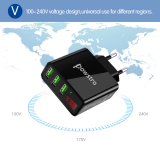 Адаптер питания - зарядное устройство AC 100-240В - DC 5В 3А три порта USB с вольтметром и амперметром (для зарядки планшетов и смартфонов)