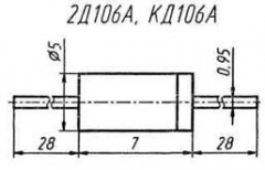 КД106А, диффузионный кремниевый диод, 100В, 3А