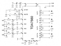Усилитель TDA7560 УНЧ 4х45Вт QUAD BRIDGE PLUS HSD
