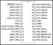 ATmega8-16PU микроконтроллер 8-Бит, AVR, 16МГц, 8КБ Flash (DIP28)