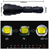 Фонарик светодиодный UltraFire C8 CREE  XP-EQ5 5 режимов 1300 Lm