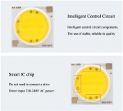 Сверхяркий светодиод 18W белый теплый цвет (2800-3500K, 1800 lm, 220-240В AC) 19*19мм