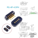 Штекерный пружинный контактный разъем Pogo, PG-4P-4.5PH-MF, пара
