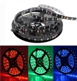 Гибкая светодиодная лента SMD 5050 60 светодиодов/метр, красный цвет, влагозащищенная, черная подложка