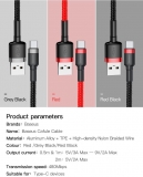 Кабель USB Type C - USB 2м, максимальный ток 2А, защита от изломов, Baseus