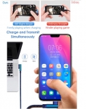 Кабель USB Type C - USB 1м угловой, ток 2А, повышенная прочность, отделка джинсовая ткань