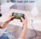 Кабель USB Type C - USB 1м угловой, ток 2А, повышенная прочность, отделка джинсовая ткань