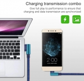 Кабель USB Type C - USB 1м угловой, ток 2А, повышенная прочность, отделка джинсовая ткань