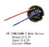Драйвер для фонарика 5-mode 3.0В - 4.2В выход 3.0В - 3.7В 700мА LED Driver диаметр подложки 17мм для светодиодов XRE-Q5, XPE, XP-E, XBD, XB-D