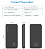 Внешний аккумулятор - зарядное устройство AE-P200 Power Bank 10000мАч dual USB 5В 2.1А