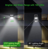 Светильник влагозащищенный светодиодный на солнечной батарее с PIR датчиком движения и освещенности, 100 LED