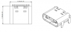 Разъем USB Type C 3.1 на плату, 16 контактов (для телефонов, планшетов...)