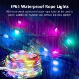 Новогодняя гирлянда на управляемых светодиодах  WS2812B RGBIC, 10м 100 светодиодов, IP65, питание USB 5В с пультом ДУ, Bluetooth, приложение Android/Apple