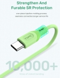 Кабель MicroUSB - USB 1м, максимальный ток 2.4А, защите от изломов, TOPK