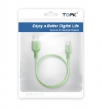 Кабель MicroUSB - USB 1м, максимальный ток 2.4А, защите от изломов, TOPK