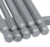 Набор магнитных бит 100мм S2 Torx T5, T6, T7, T8, T9, T10, T15, T20, T25, T30, T40, 11 предметов