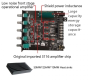 Компактный стереоусилитель AMP ZK-TB21 HiFi 2*50+100Вт с Bluetooth 5,0 и темброблоком на TPA3116D2, класс D, 12-24В