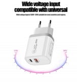 Адаптер питания - зарядное устройство AC 100-240В - DC 18 Вт USB QC3.0 + PD 5В 3А, 9В 2А, 12В 1.5А (для зарядки планшетов и смартфонов)